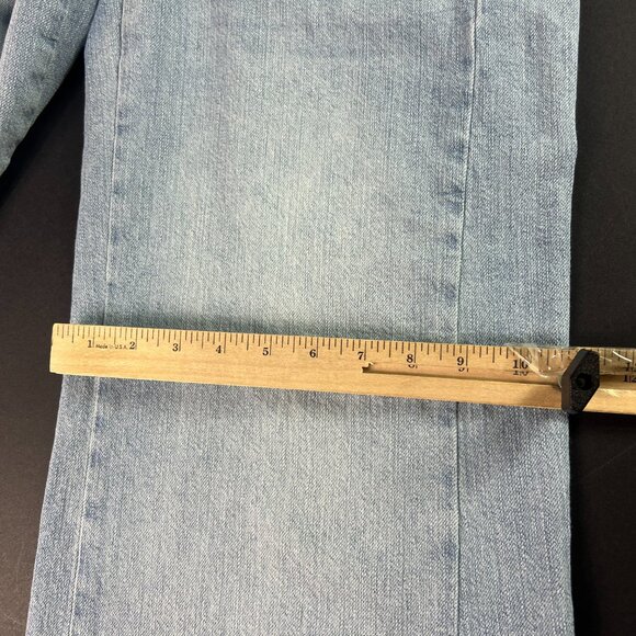 Pilcro Jean Women 27x27* Adi Mid Rise Flare Crop Light Blue Raw Hem Denim Tag 24 - Picture 13 of 16